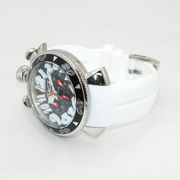  GaGa MILANO （ガガミラノスーパーコピー） 時計 腕時計 クロノ 48mm ホワイト ラバー/シルバー 60508 WH